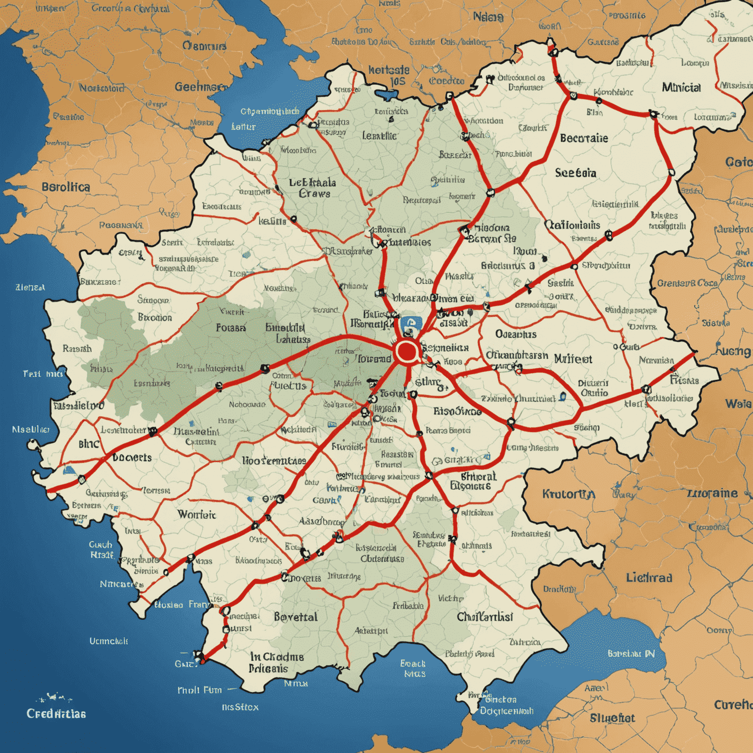 Mapa zobrazující umístění poboček Creditas v České republice. Hlavní pobočky jsou zvýrazněny v Praze a Brně.